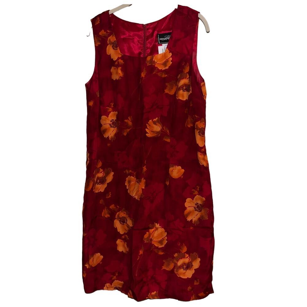 90s VIntage Molly Malloy Red Floral Dress Sz 12